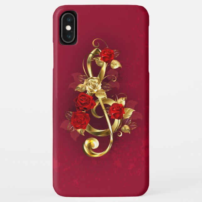 Capa Para iPhone, Case-Mate Limpeza de ouro com Flores Rosa (Verso)