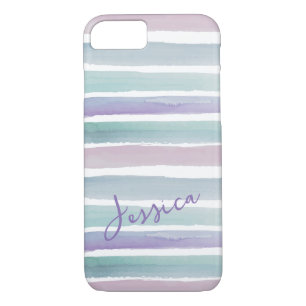 Capa iPhone 8/7 Linda E Moderna Pastel Watercolor Strike Girly