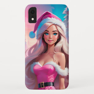 Capa Para iPhone Da Case-Mate Linda garota de Natal rosa 01