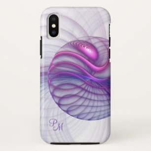Capa Para iPhone X Lindas Iniciais Rosa Fractais, Abstrato modernas,