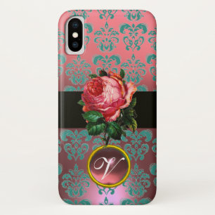 CAPA PARA iPhone DA Case-Mate LINDO PINK ROSE BLUE TEAL DAMASK GEM MONOGRAMA