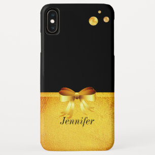Capa Para iPhone Da Case-Mate Lindos pontos polka dourados, fita dourada em pret