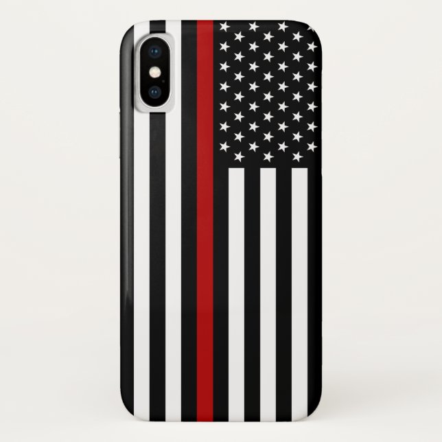 Capa Para iPhone, Case-Mate Linha vermelha fina bandeira (Verso)
