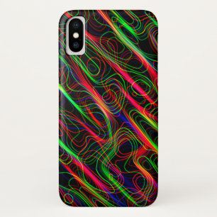 Capa Para iPhone X Linhas Neon Multicolorido