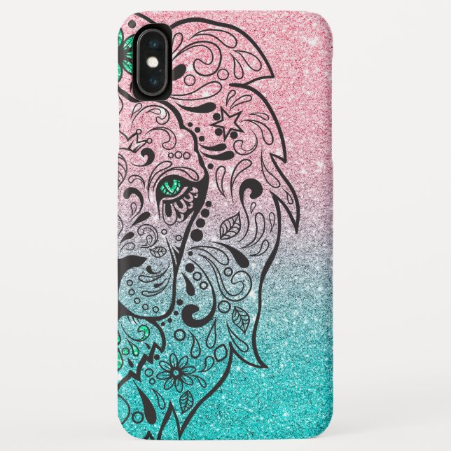 Capa Para iPhone, Case-Mate Lion Skull Glitter Ombre (Verso)