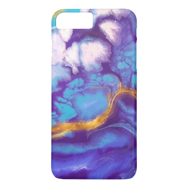 Capa Para iPhone, Case-Mate Líquido Azul (Abstract fluid art with a color palette of deep purples, blues, and turquoise.)