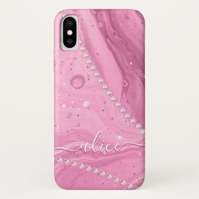 Capa Para iPhone, Case-Mate Líquido cor-de-rosa com poços         (Verso)