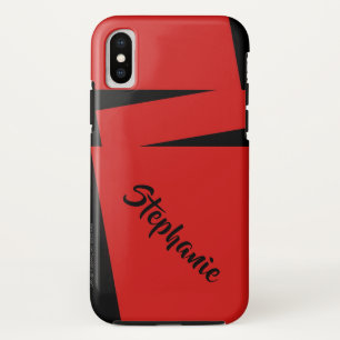 Capa Para iPhone X listra vermelha e preta do caso do iPhone X na