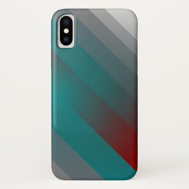 Capa Para iPhone, Case-Mate listras azul-verde burgundy cinza (Verso)