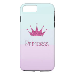 Capa iPhone 8 Plus/7 Plus Listras Coloridas Encantadoras, Tiara, Princesa, B