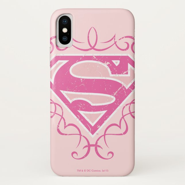 Capa Para iPhone, Case-Mate Listras cor-de-rosa de Supergirl (Verso)