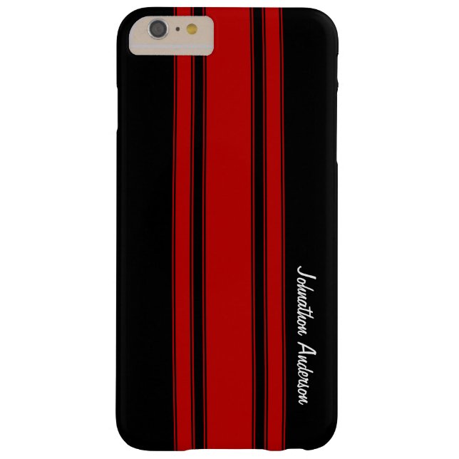 Capa Para iPhone, Case-Mate Listras de competência vermelhas e pretas modernas (Verso)