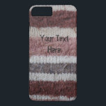 Capa iPhone 8 Plus/7 Plus listras de malha marrom estilo vintage diversão tr<br><div class="desc">A design original desta incomum e peculiar capa de telefone6 tem uma aparência muito tradicional de malha manual, a imagem listrada de malha foi tirada de uma fotografia de um padrão original de malha manual. O pedaço original de tons castanhos neutros tricotando a mão foi fotografado para mostrá-lo como natural...</div>