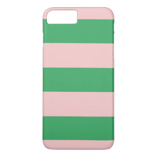 Capa iPhone 8 Plus/7 Plus Listras rosas pálido & verdes