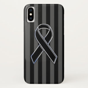 Capa Para iPhone X Listras verticais da consciência preta à moda da