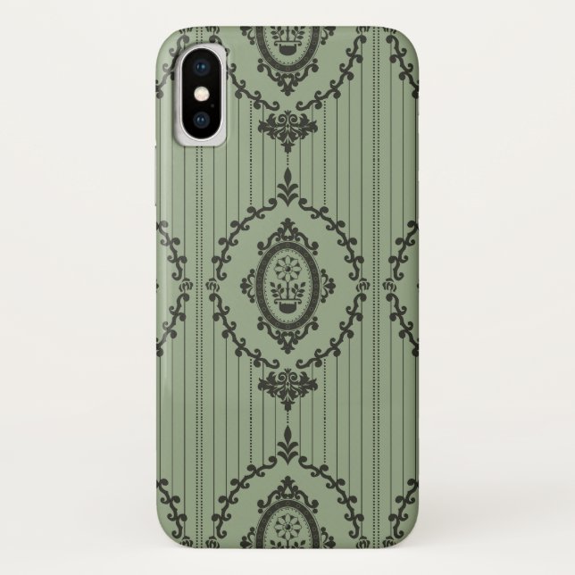 Capa Para iPhone, Case-Mate Livro Barroco Verde (Verso)