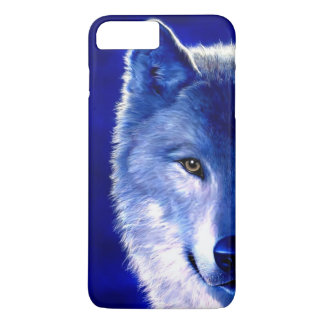 Capa iPhone 8 Plus/7 Plus Lobo azul no caso positivo do iPhone 7 da noite