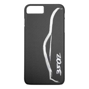 Capa iPhone 8 Plus/7 Plus Logotipo branco da silhueta de Nissan 350Z