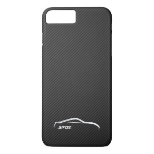 Capa iPhone 8 Plus/7 Plus Logotipo branco da silhueta de Nissan 350Z