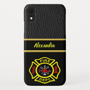 Capa Para iPhone Da Case-Mate Logotipo do Corpo de Bombeiros Crachá Preto e Amar