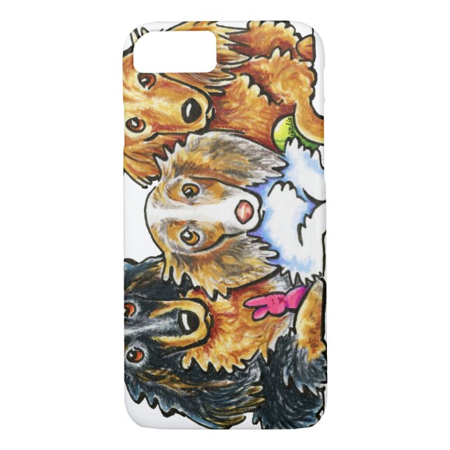 Capa Para iPhone, Case-Mate Longhaired Dachshund Trio (Verso)