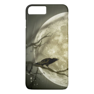 Capa iPhone 8 Plus/7 Plus Lua cheia com um corvo