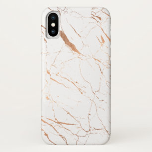 Capa Para iPhone X Luxe White e Rosa Dourado Marble