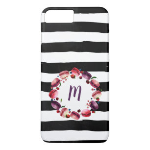 Capa Para iPhone Da Case-Mate Macarões Verso Monograma Black White Stripes