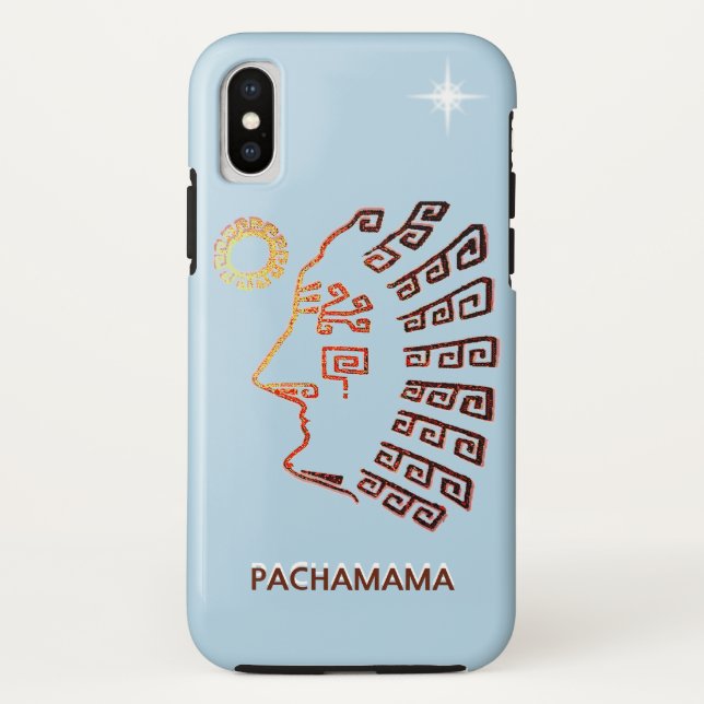 Capa Para iPhone, Case-Mate Machu_Picchu elegante, Sol e Estrela no Azul Céu (Verso)