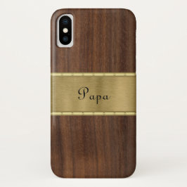 Capa Para iPhone Da Case-Mate Madeira e personalização Dourada