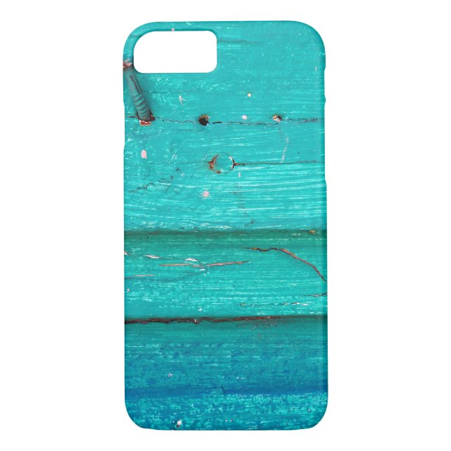 Capa Para iPhone, Case-Mate madeira pintada de turquesa (Verso)