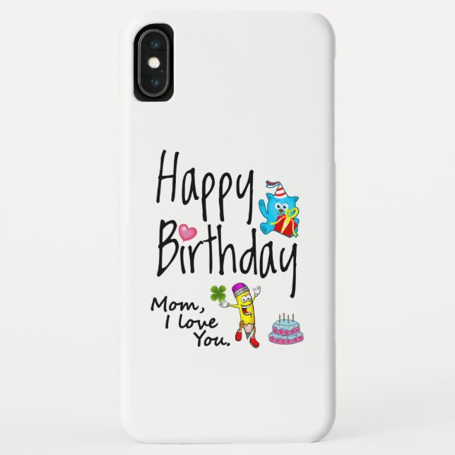 Capa Para iPhone, Case-Mate Mãe, eu te amo. Feliz aniversário. (Verso)
