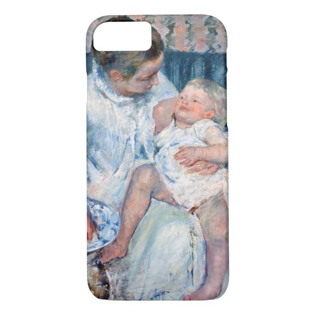 Capa Para iPhone, Case-Mate Mãe prestes a lavar seu filho sonolento, Cassatt (Verso)