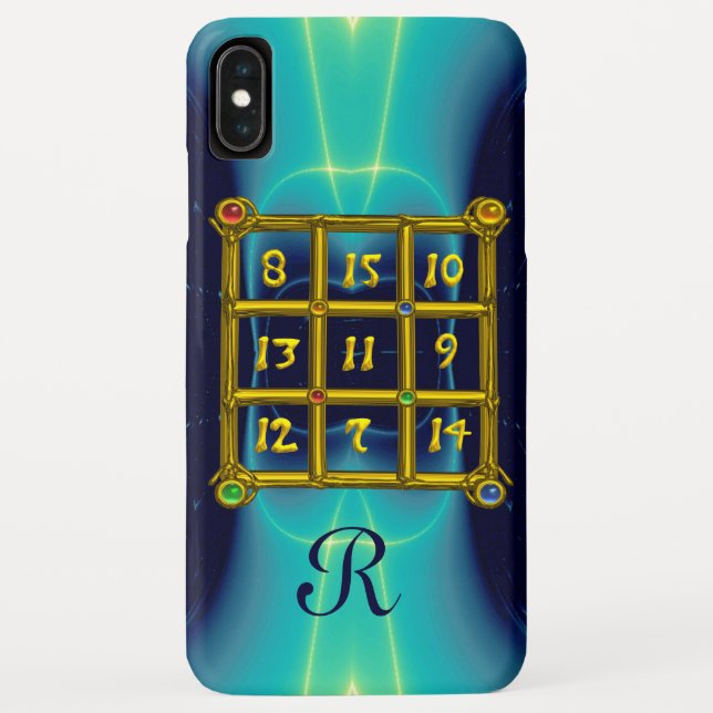 Capa Para iPhone, Case-Mate MAGIC SQUARE 33 MONOGRAM Teal, Aqua Blue Turquase (Verso)
