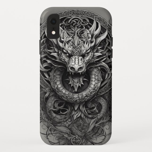 Capa Para iPhone, Case-Mate Majestade Dragão Negro: Design de Teto Místico (Verso)