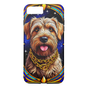 Capa iPhone 8 Plus/7 Plus Majestoso Retrato de Cachorro em Estilo de Vitral