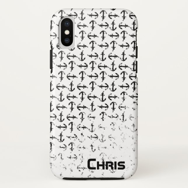 Capa Para iPhone, Case-Mate Mala de celular de iphone preto e branco (Verso)