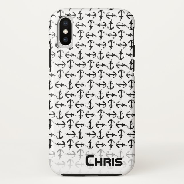 Capa Para iPhone, Case-Mate Mala de celular de iphone preto e branco (Verso)