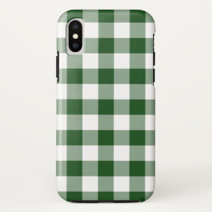 Capa Para iPhone X Mala X da Xadrez de Buffalo Verde e Branco