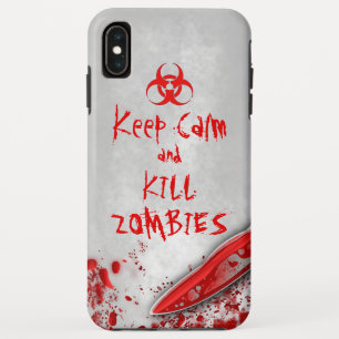 Capa Para iPhone XS Max Maldita Faca Mantenha Calma e Matar Zombies Engraç