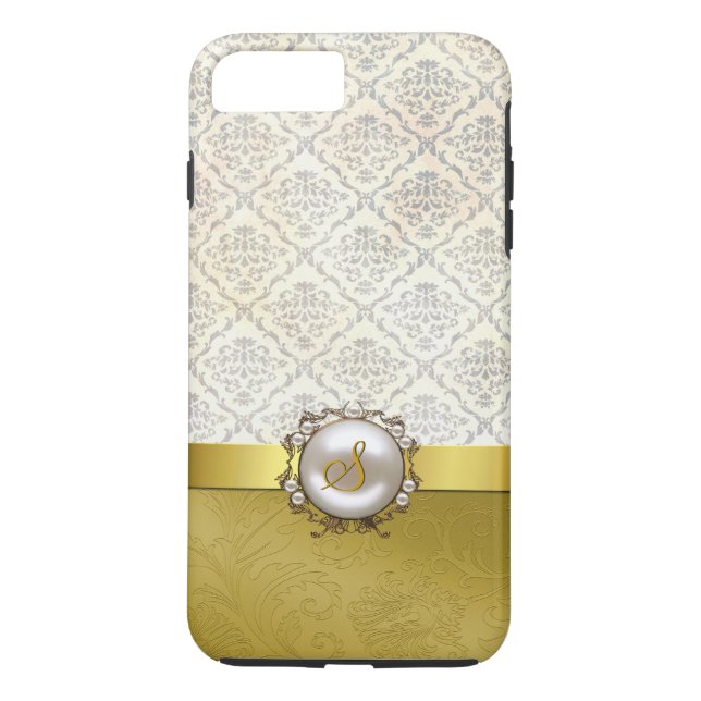 Capa Para iPhone, Case-Mate Maleta Chic Dourado e Antique Damask iPhone 7 Plus (Verso)