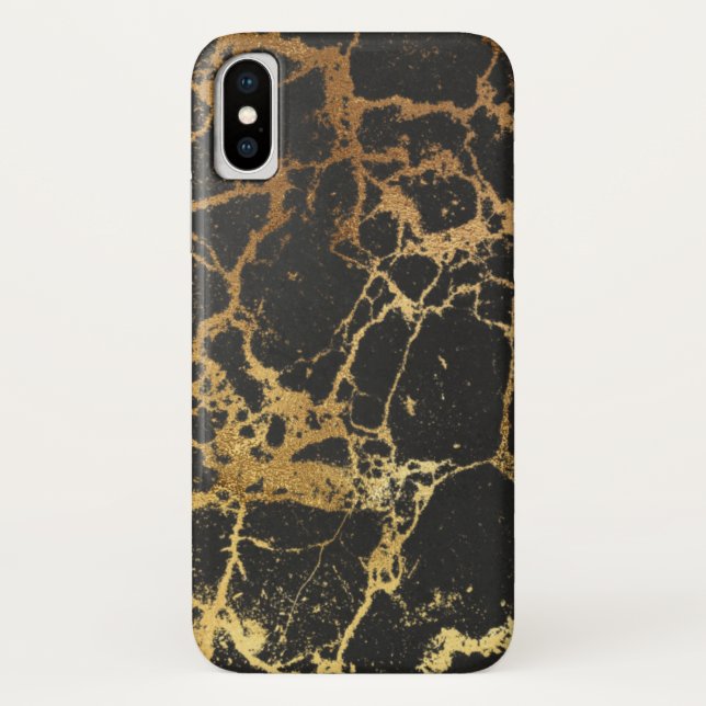 Capa Para iPhone, Case-Mate Maleta iPhone/iPad preto e Dourado Marble (Verso)