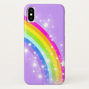 Capa Para iPhone X Maleta violeta do arco-íris para crianças