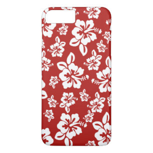 Capa iPhone 8 Plus/7 Plus Malia Hibiscus - Red Hawaiian Pareau Impressão