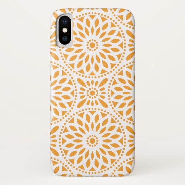 Capa Para iPhone, Case-Mate Mandala alaranjada do abstrato do teste padrão (Verso)