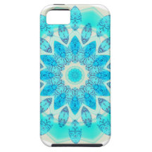 Mandala azul da estrela do gelo, luz alegre do