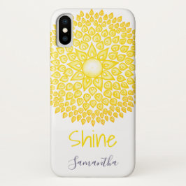 Capa Para iPhone Da Case-Mate Mandala colorida de Sun do amarelo do brilho