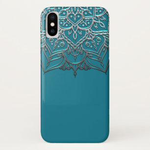 Capa Para iPhone Da Case-Mate Mandalá Elegante Minimalista Marroquino Prata e Tu