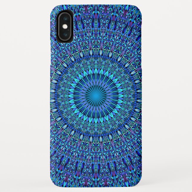 Capa Para iPhone, Case-Mate Mandala espiritual azul do jardim (Verso)