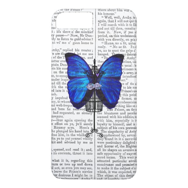 Capa Para iPhone, Case-Mate Mannequin Blue Butterfly (Verso)